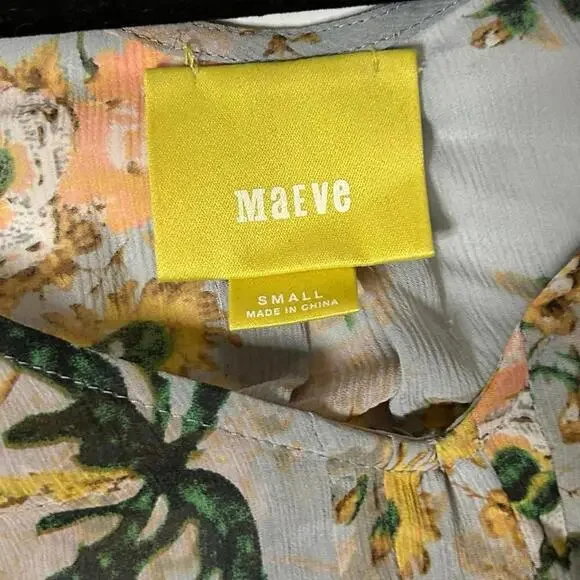 Anthropologie l Maeve Floral Sheer Tunic Small - Picture 7 of 9